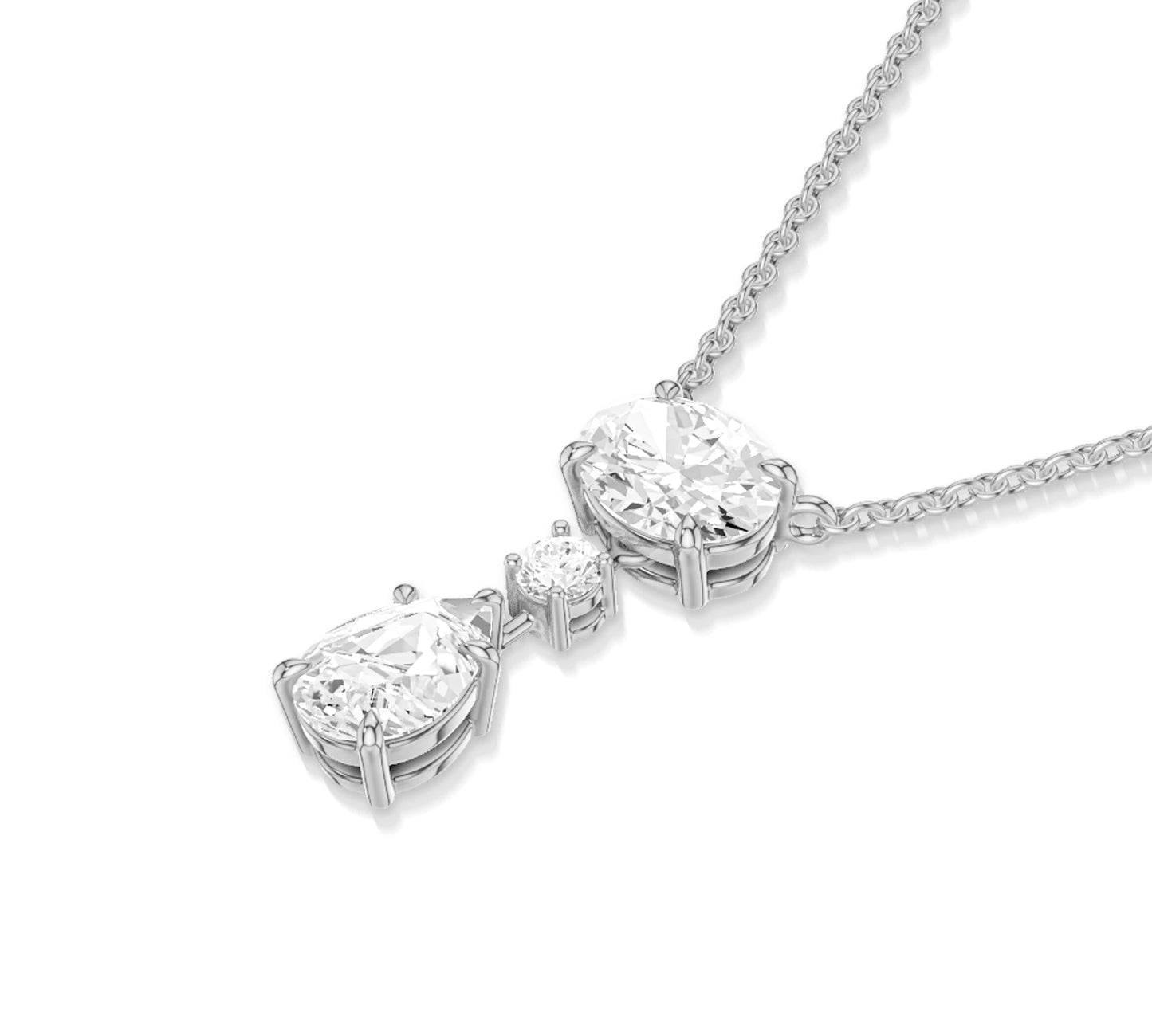 Fine jewelry necklace with oval diamond