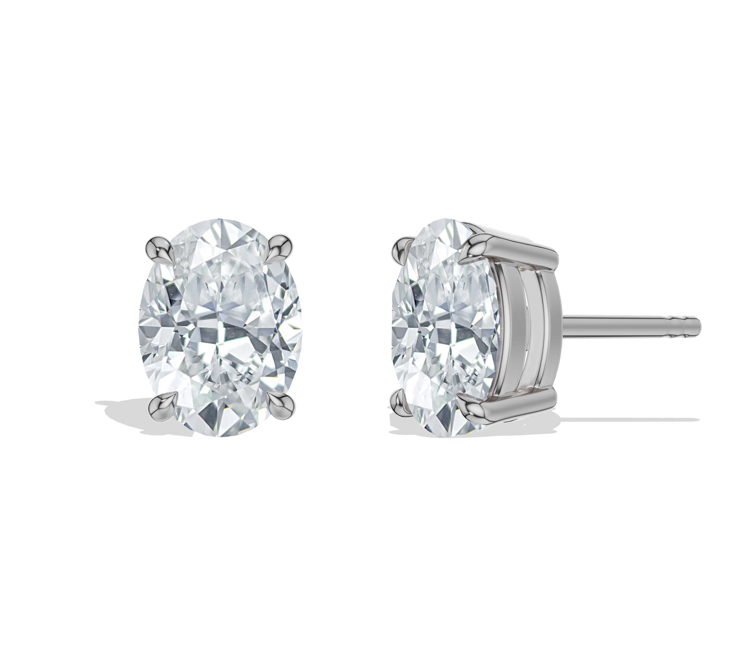 oval earrings gold in white gold