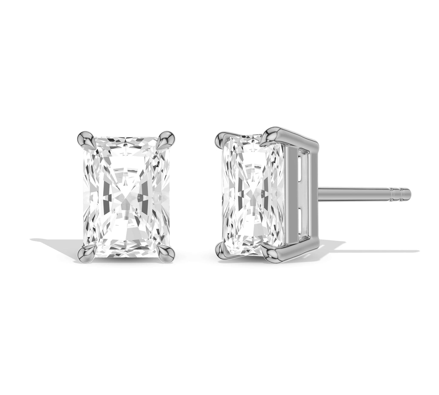 white gold radiant cut earrings