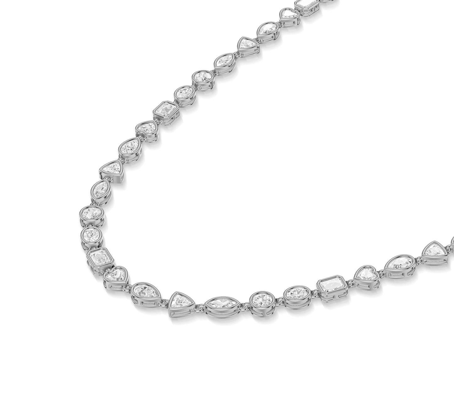 Layerable bezel diamond necklace in yellow gold