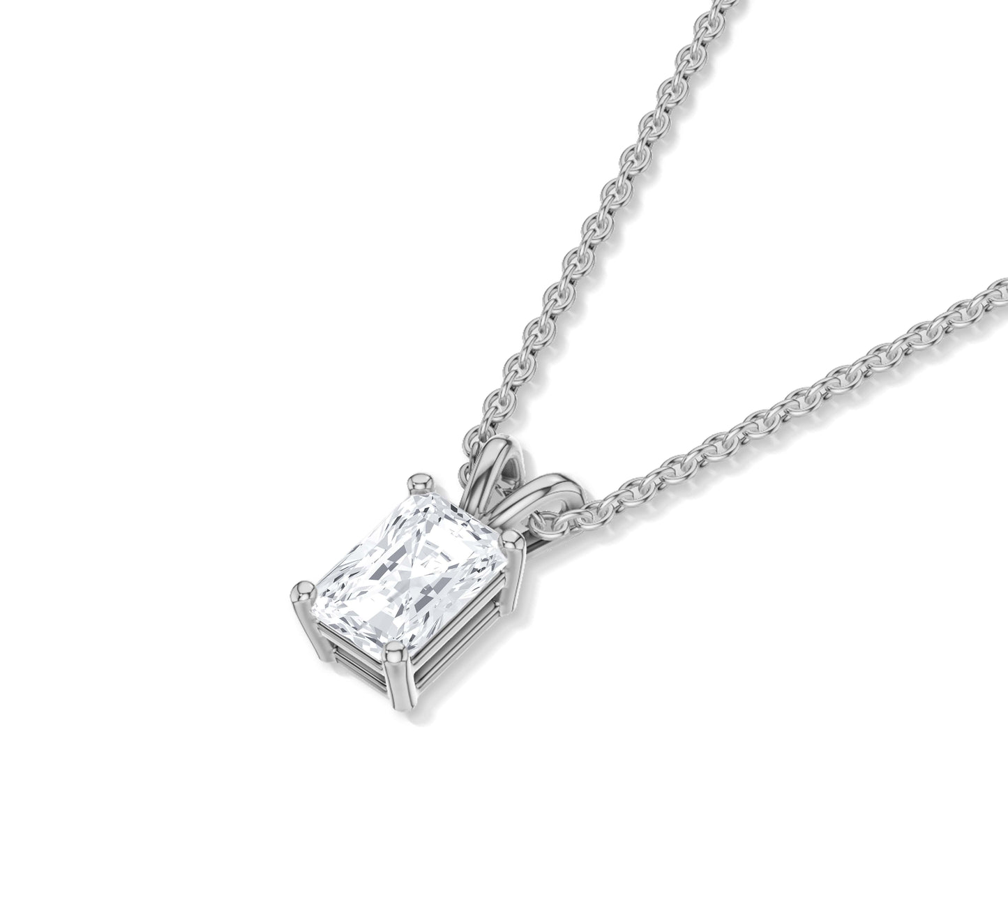 14k white gold and diamond necklace