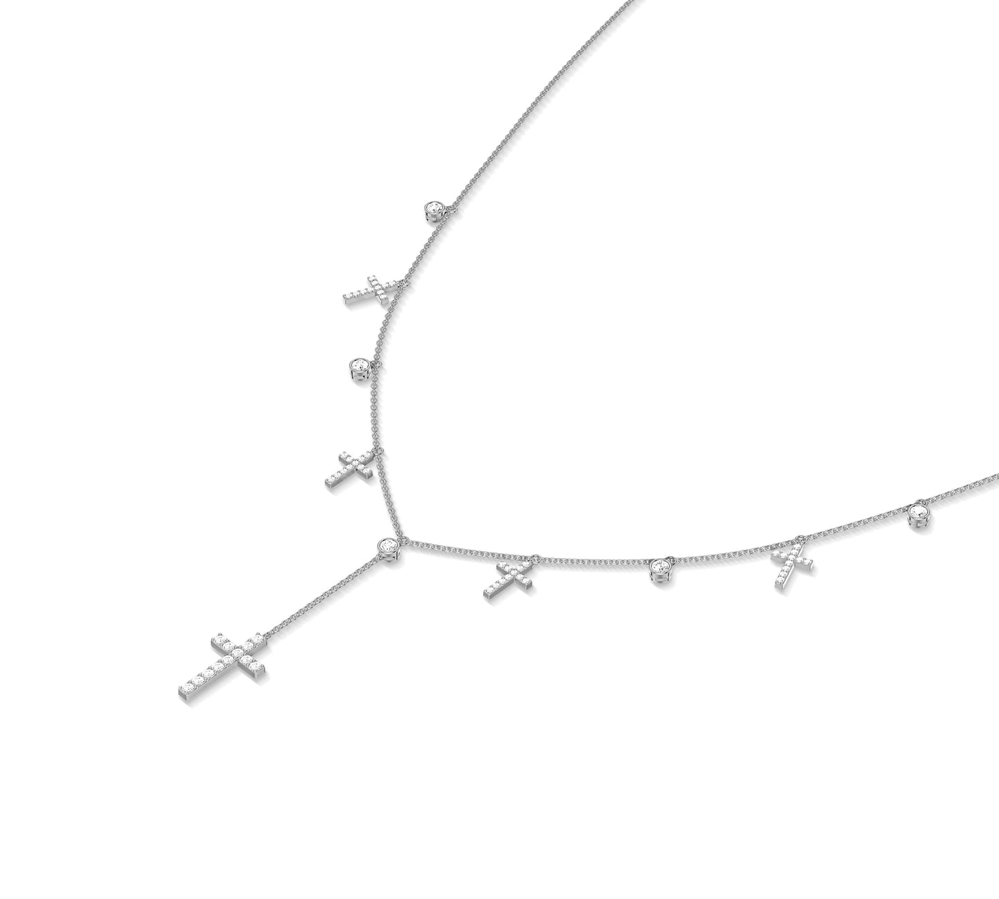 Fine 14K gold necklace with sparkling charms