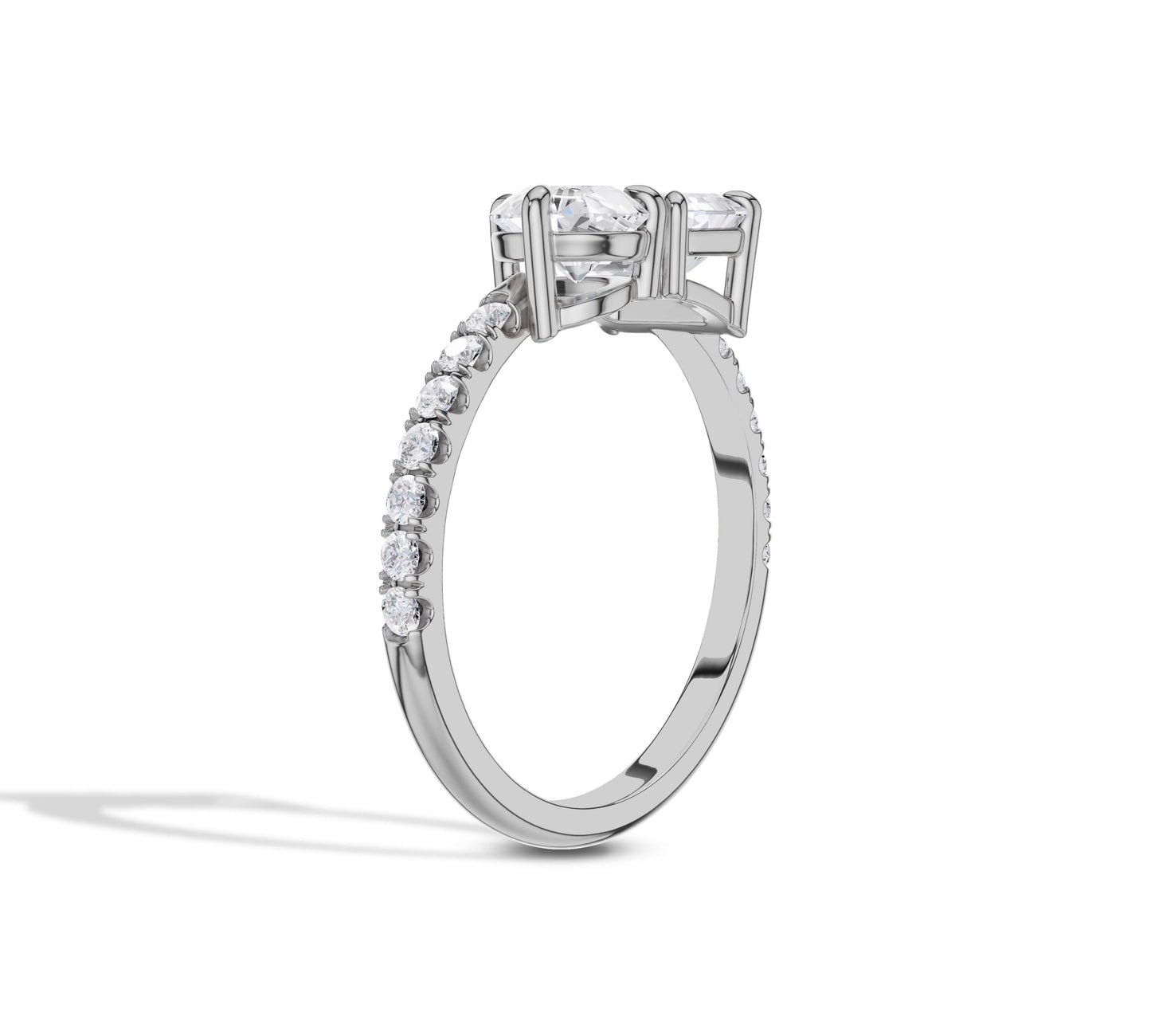 toi et moi moissanite ring