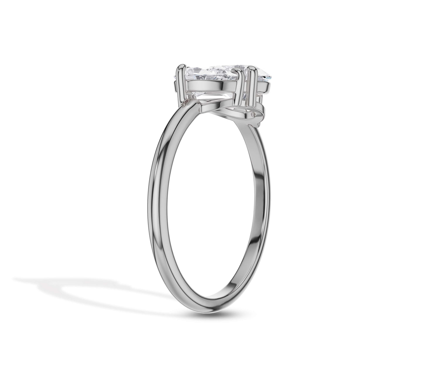 White gold dual pear shaped diamond ring