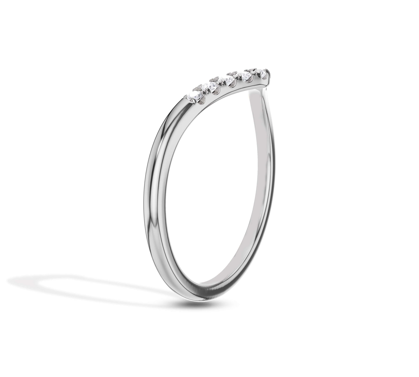 14k white gold stacked wedding rings