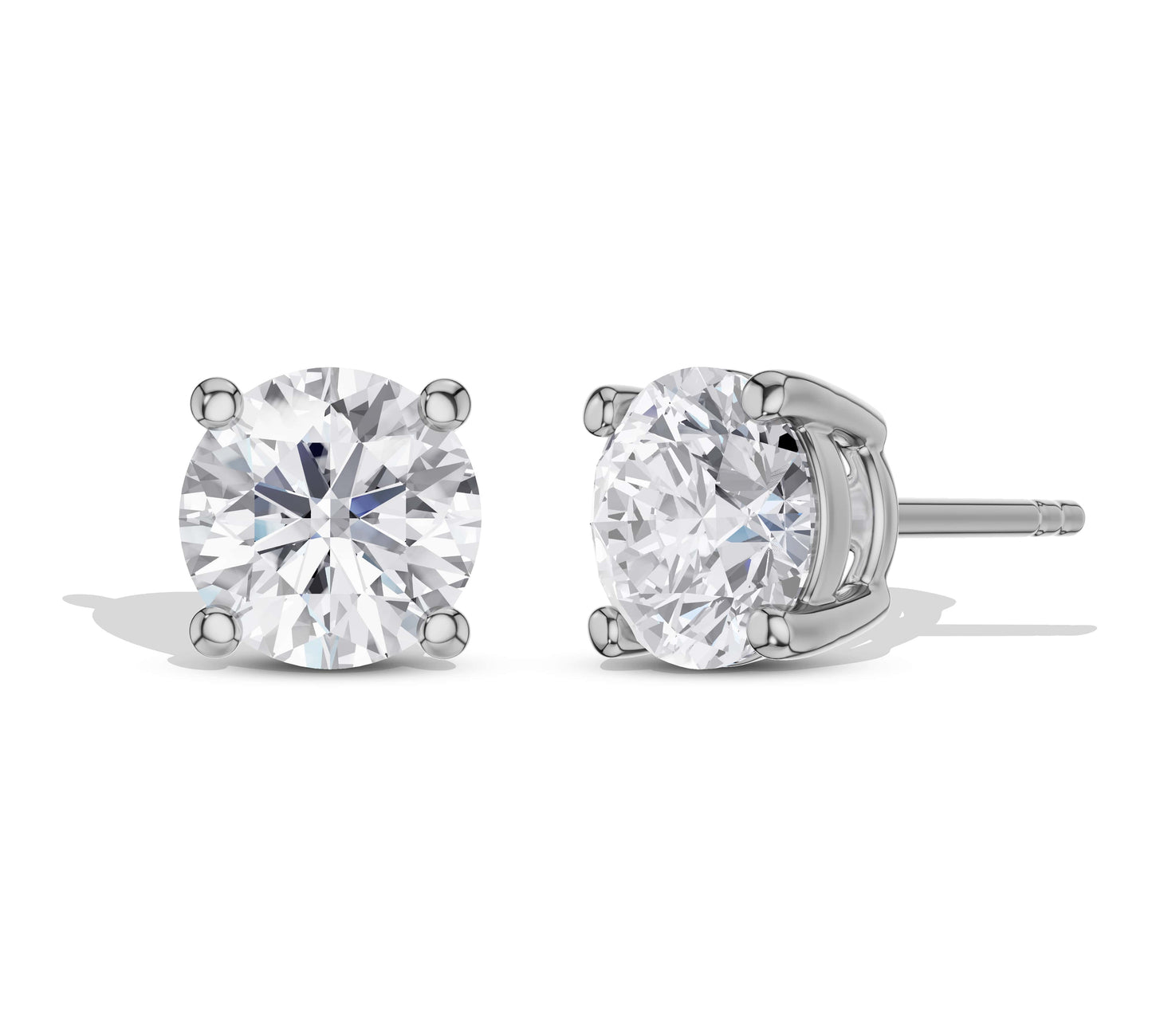 Sparkling White tone earrings