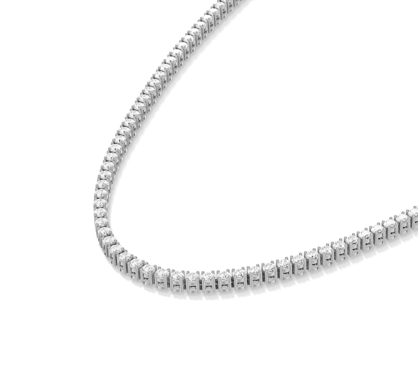 lab grown diamond tennis necklace gold