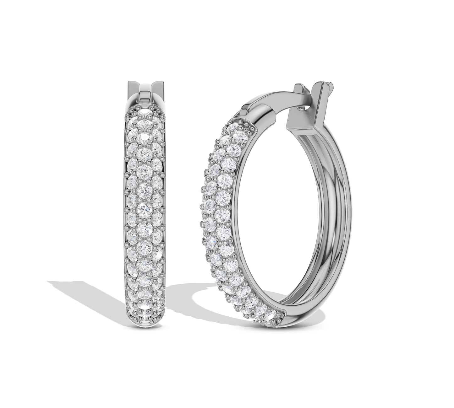 Sparkling gold hoops with pave diamonds