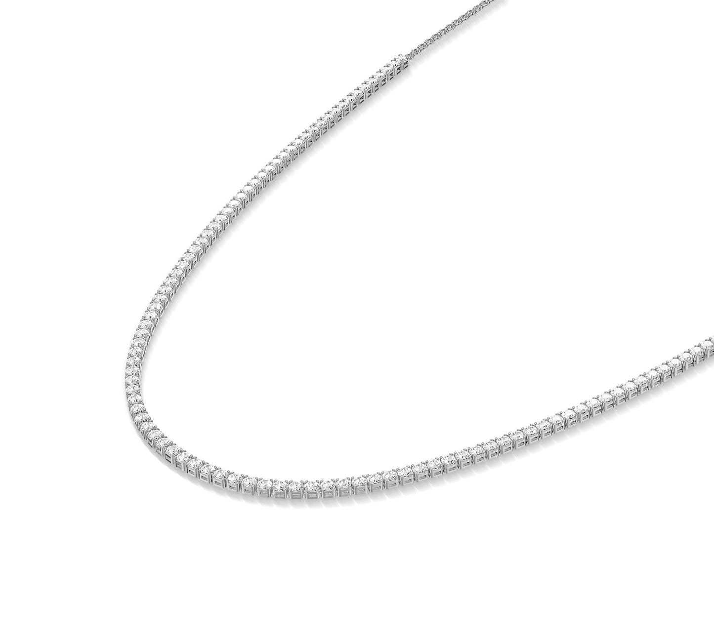 High polish gold diamond chain necklace
