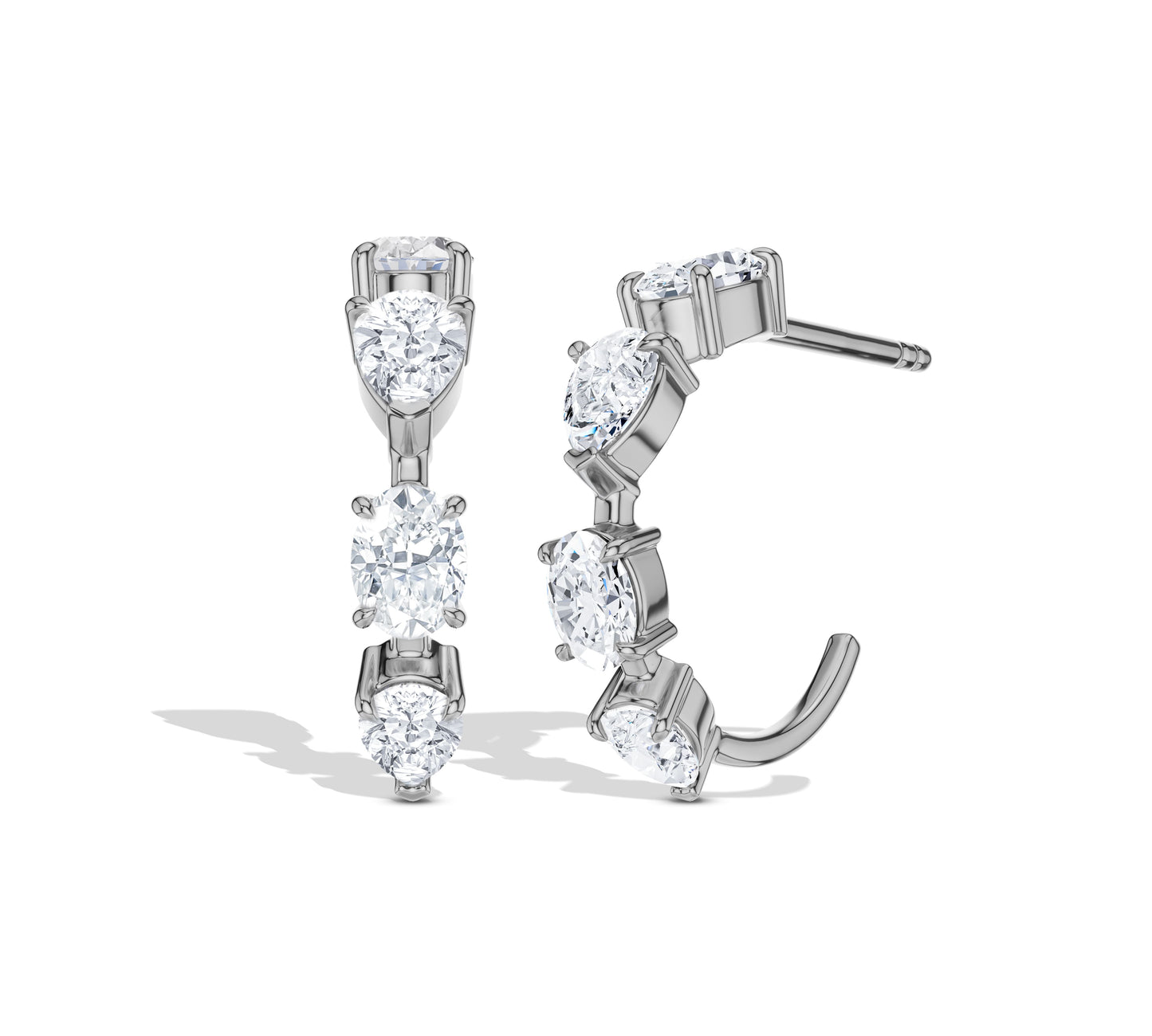 Half-hoop diamond crawler earrings