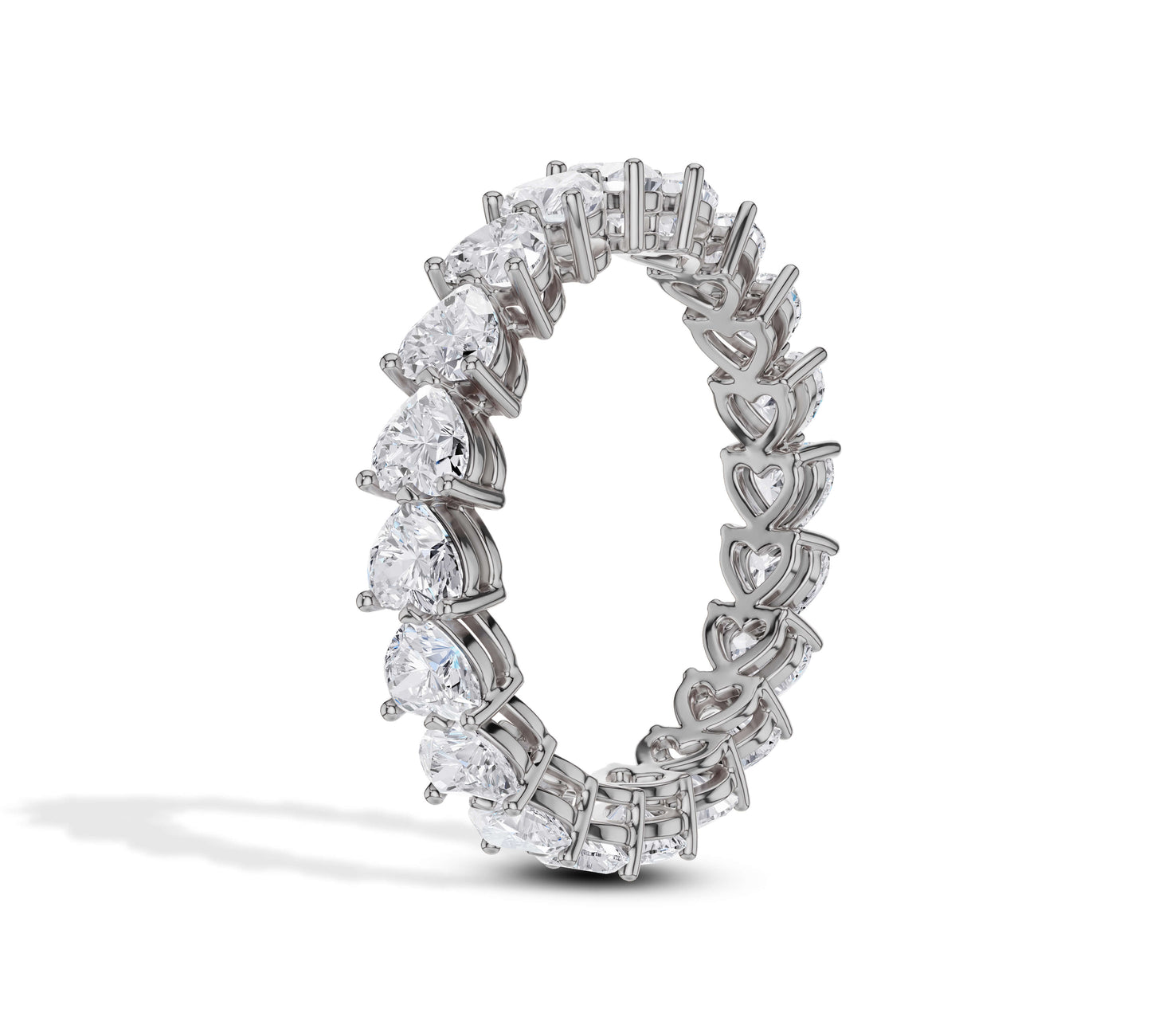 Lab Grown Heart Shaped Diamond Band