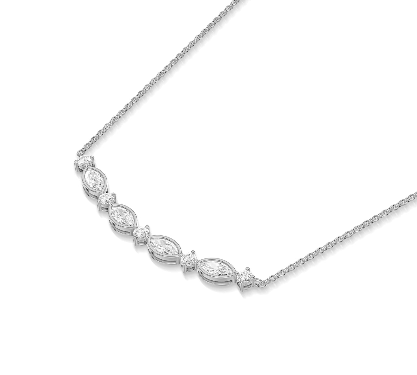 Stylish marquise diamond necklace for everyday wear
