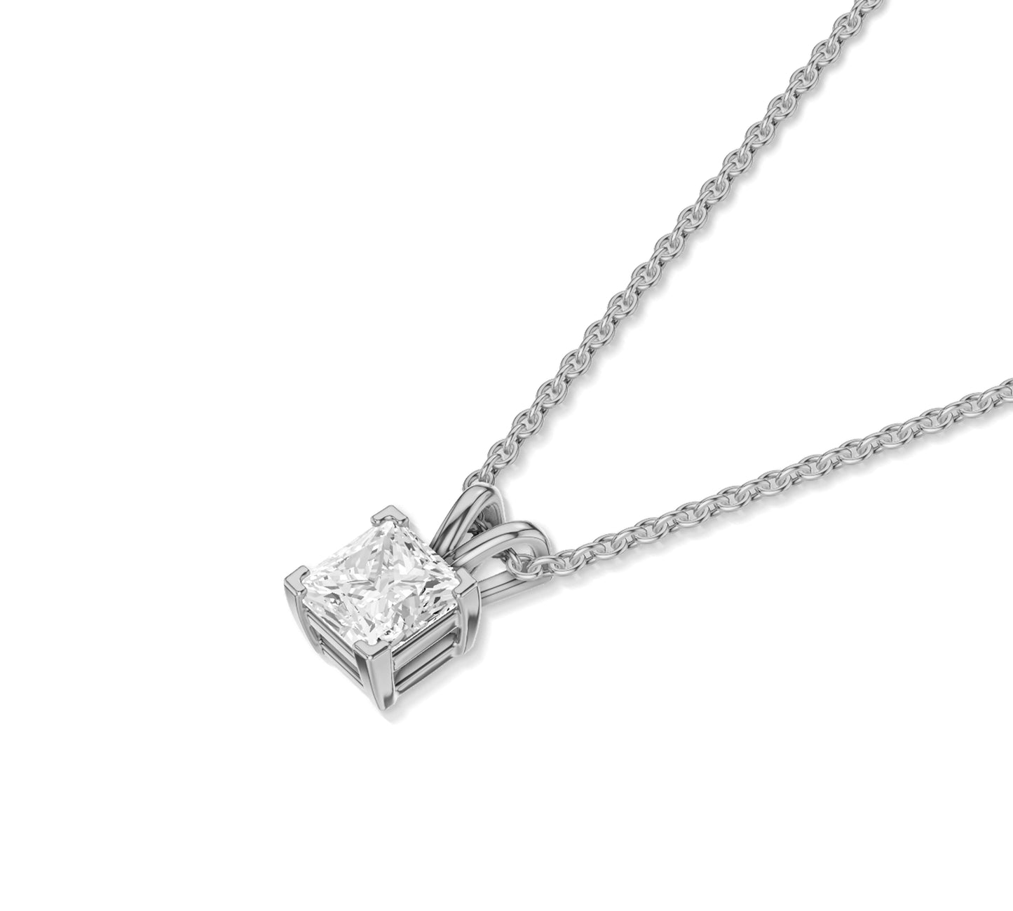white gold diamond on a necklace