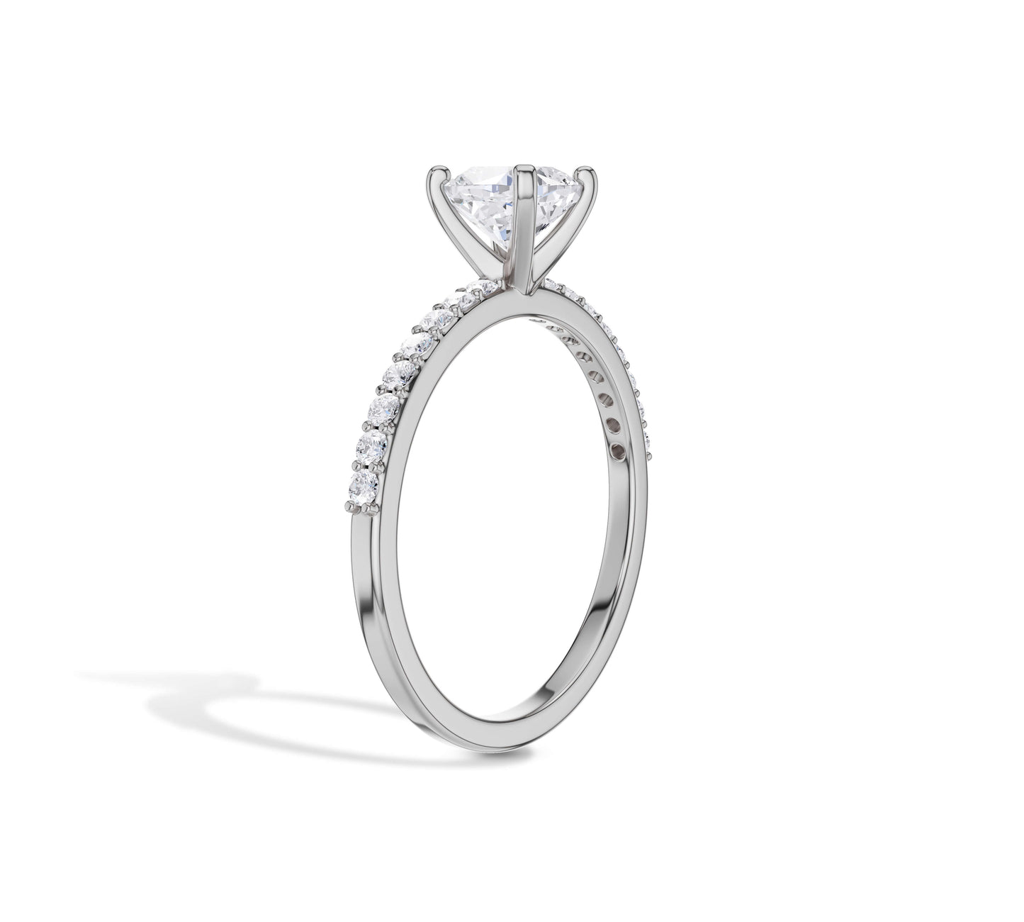 14k white gold pave engagement rings