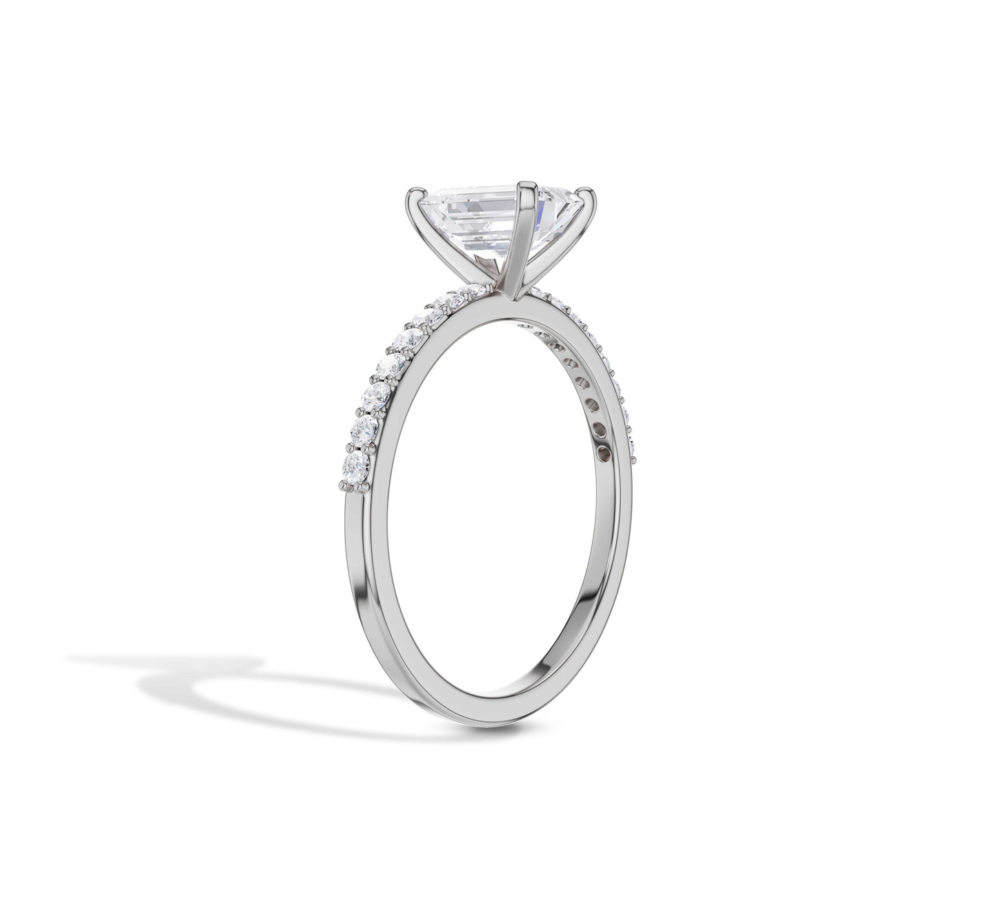 white gold side stone ring