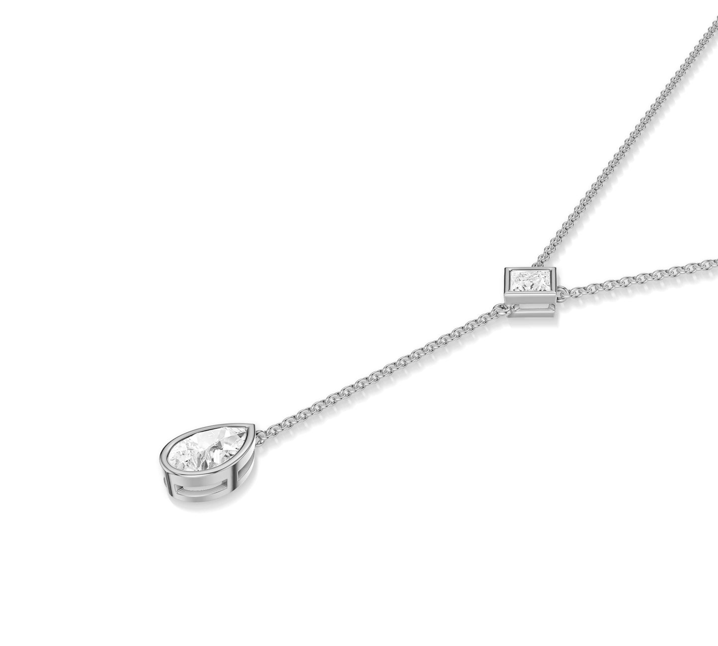 princess and pear diamond necklace