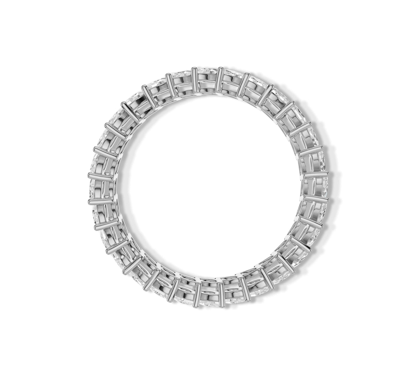 Wedding band with continuous marquise stones