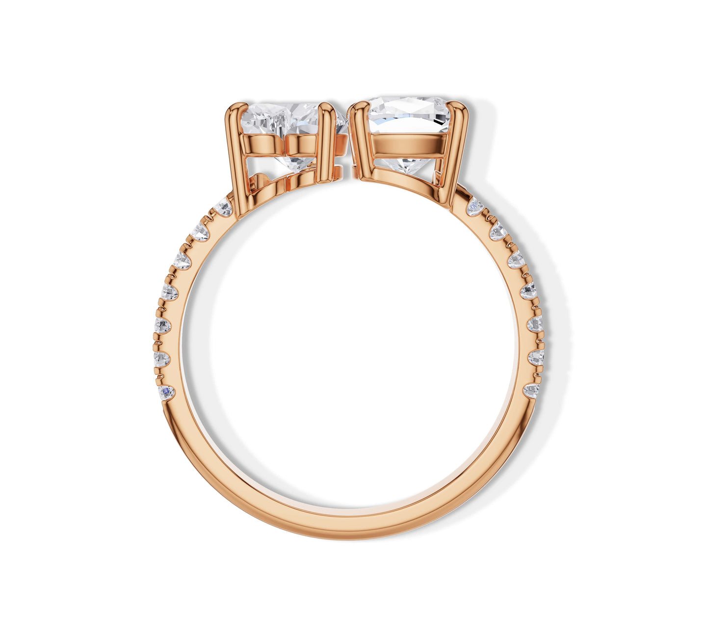 toi et moi ring diamond rose gold