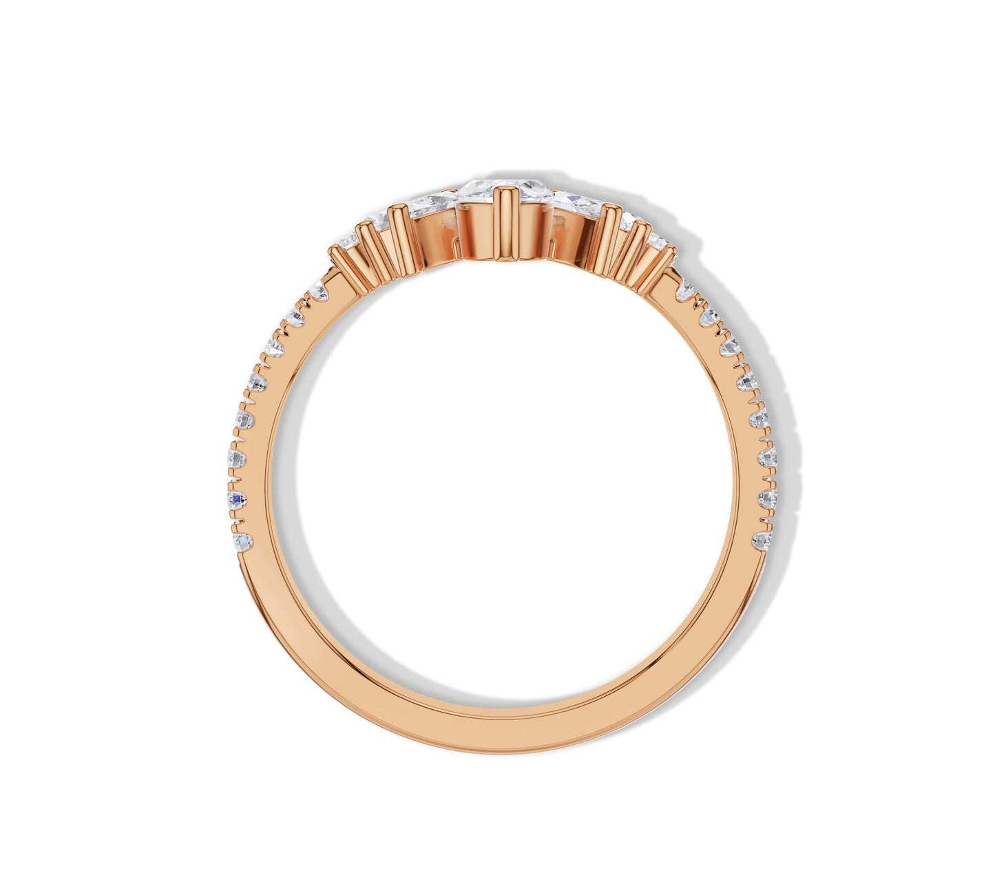 Statement marquise diamond ring with golden accents