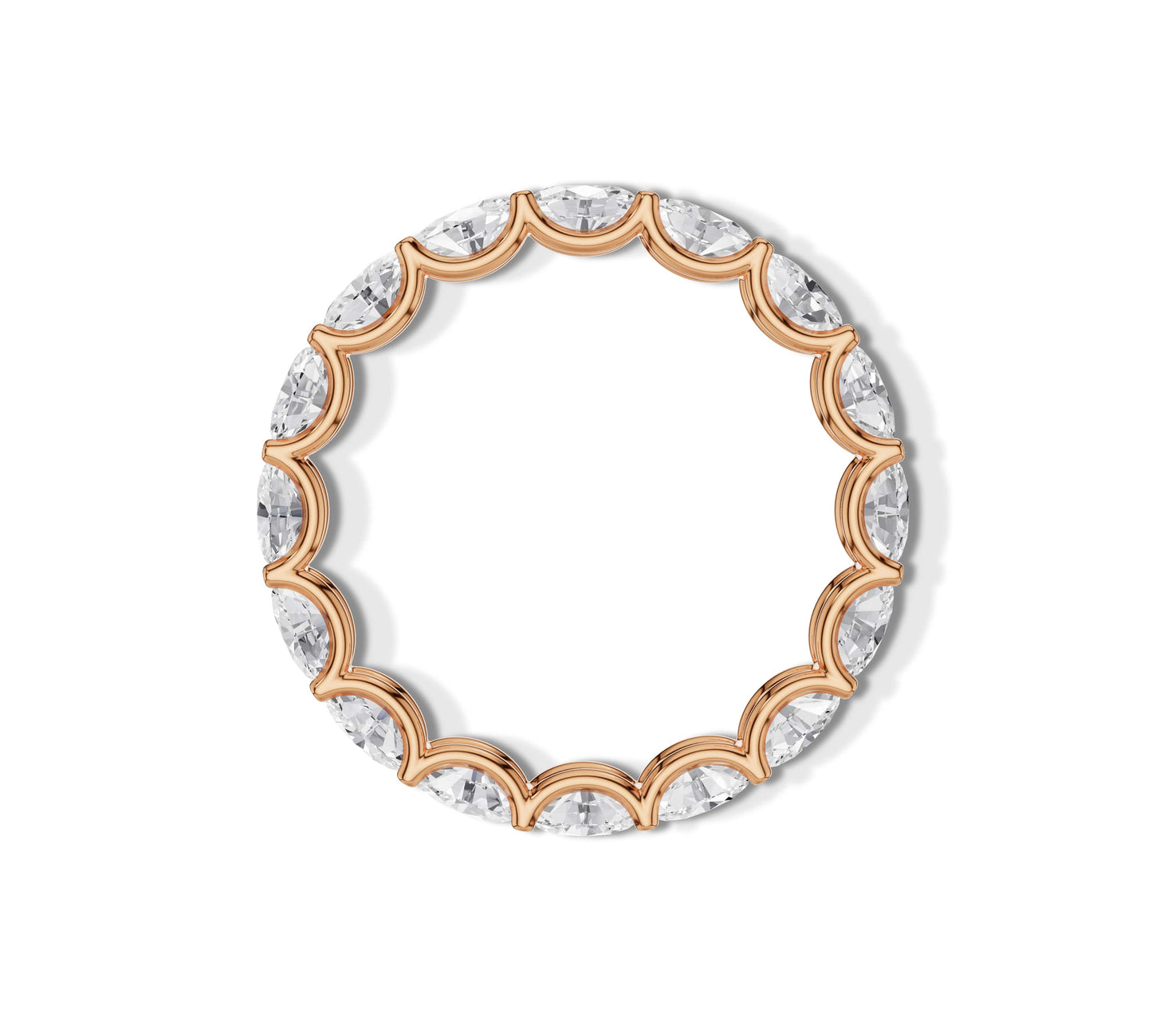 Elegant rose gold lab diamond ring with oval cuts