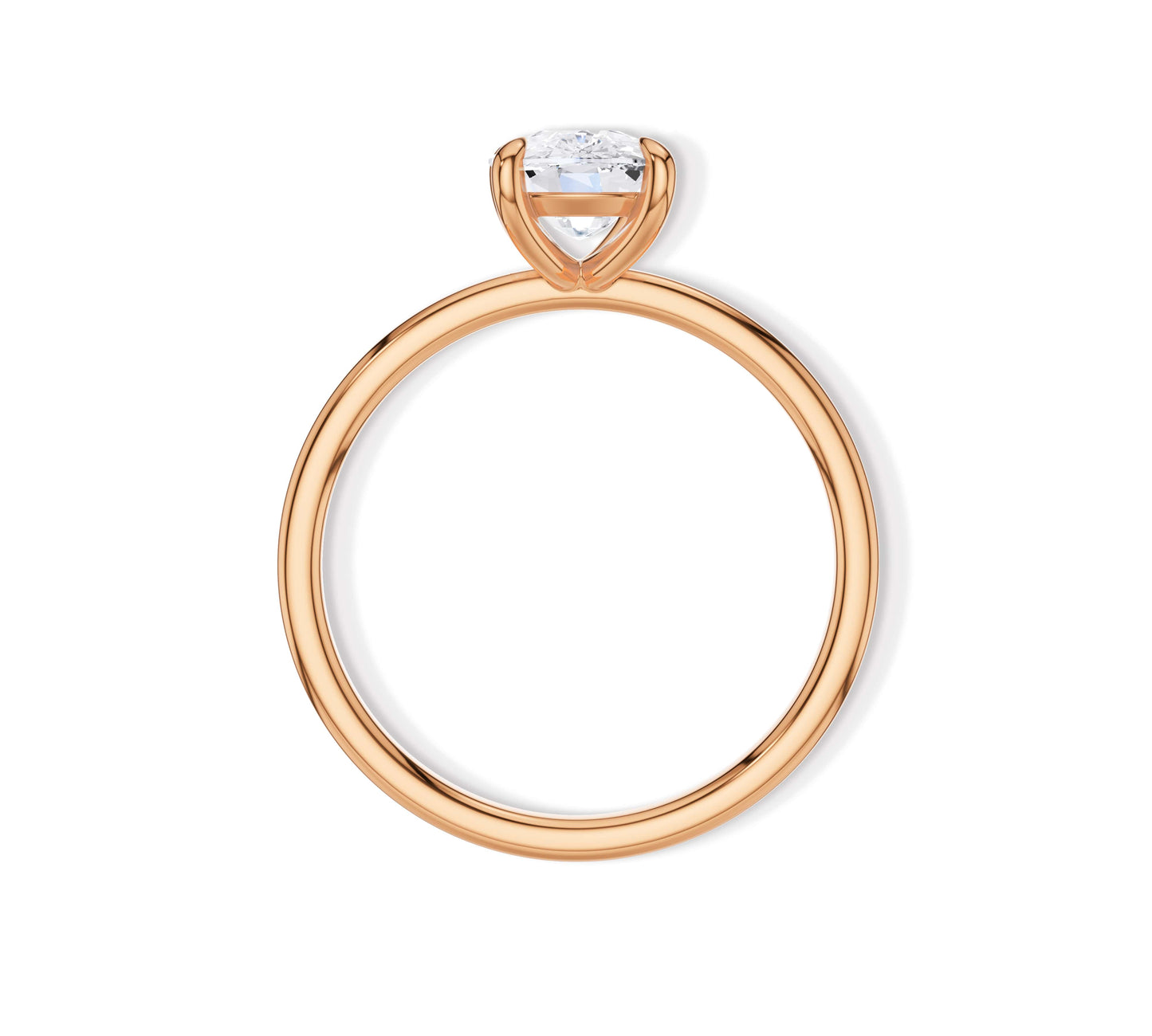 Classic rose gold solitaire ring with lab-grown diamond