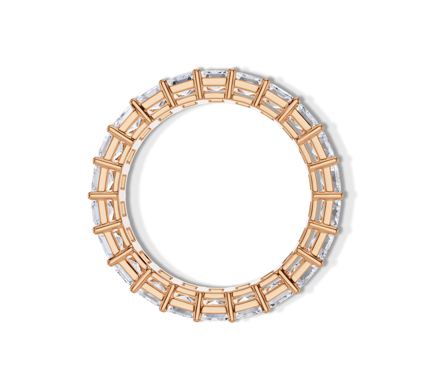 Bridal wide eternity ring with step cut stones