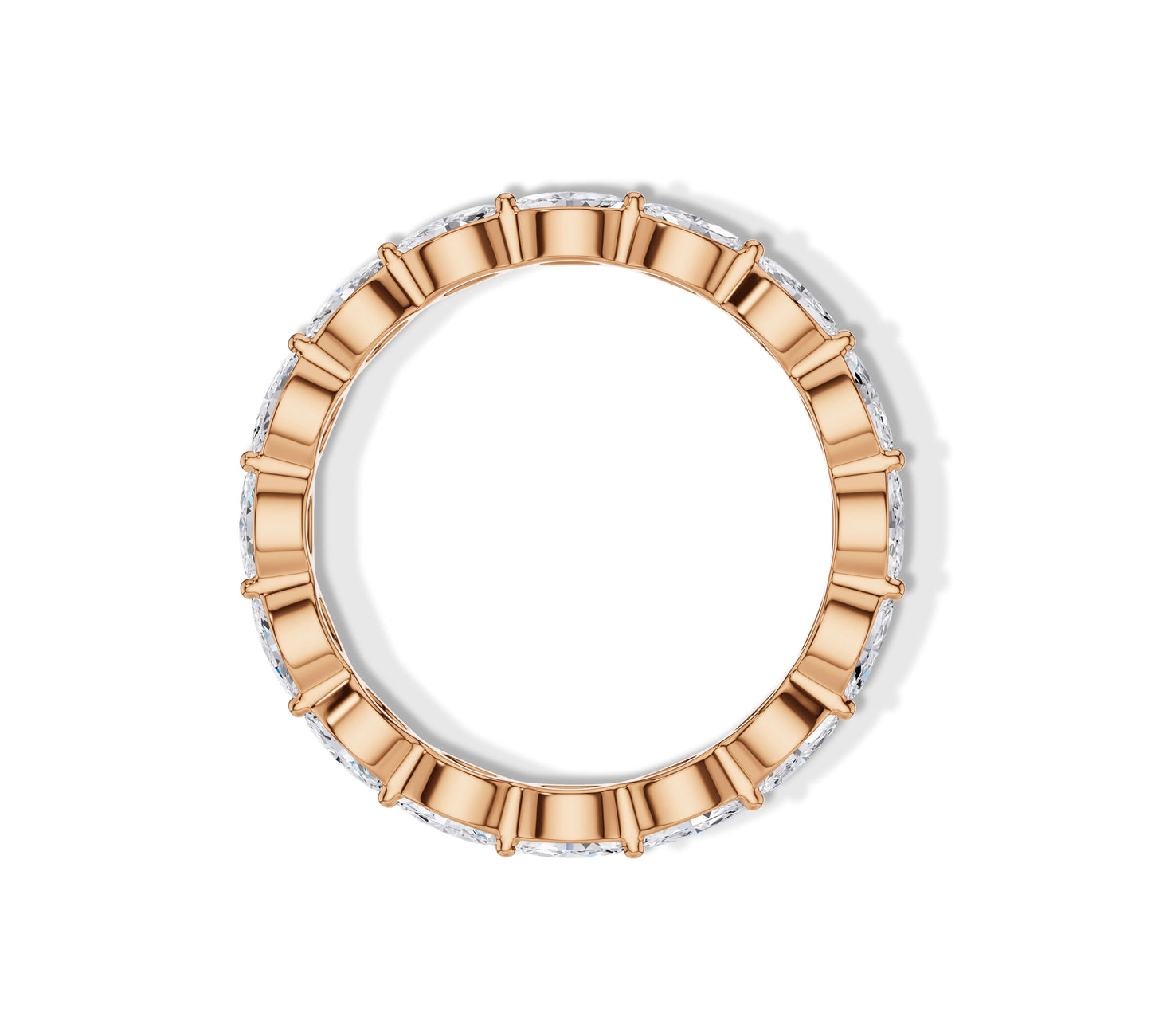 rose gold round diamond wedding band