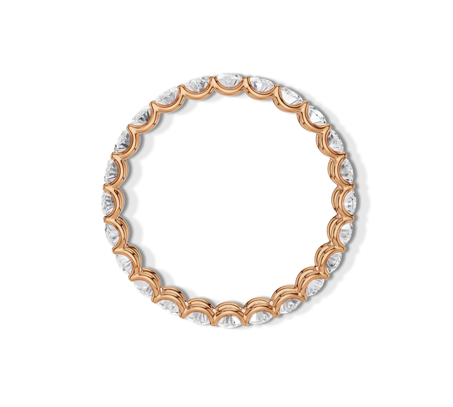 Sparkling oval cut diamond ring on white background