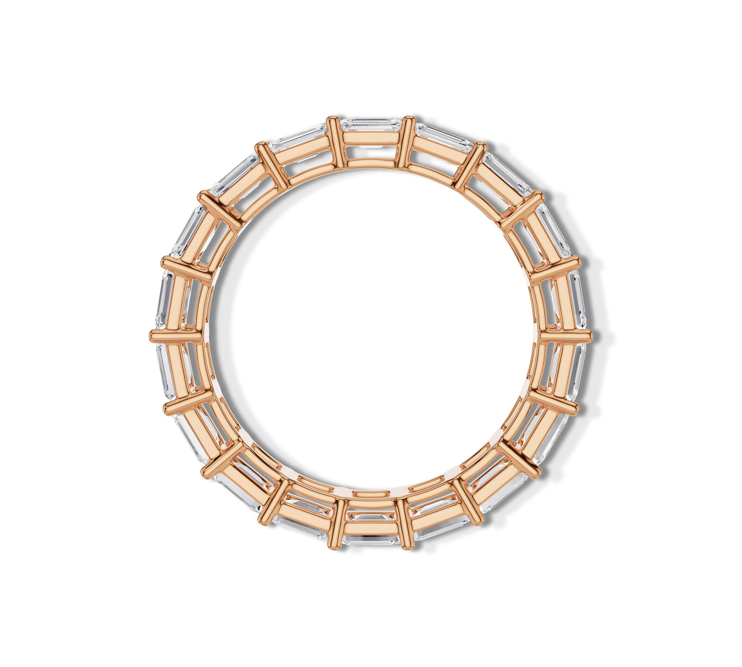 Emerald cut gold eternity ring for women