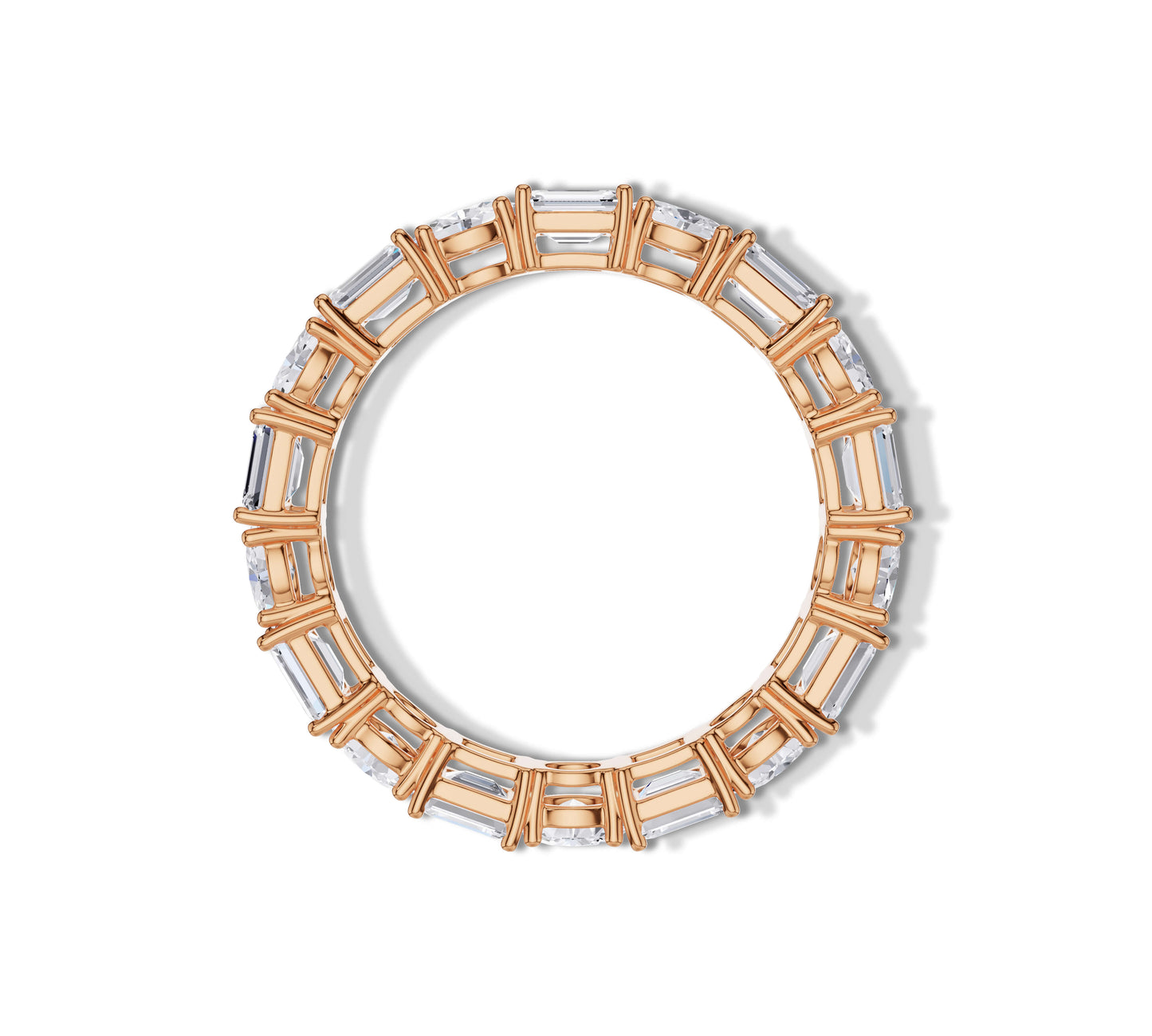 Luxury jewelry eternity band with blend of cuts