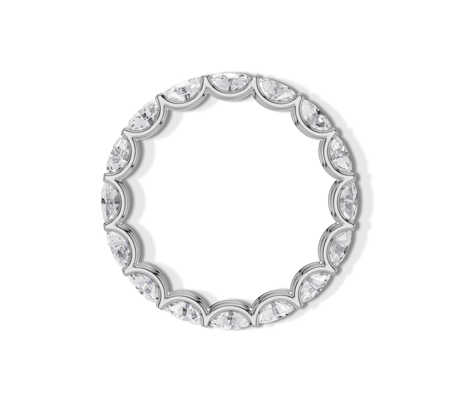 White gold oval shaped moissanite ring