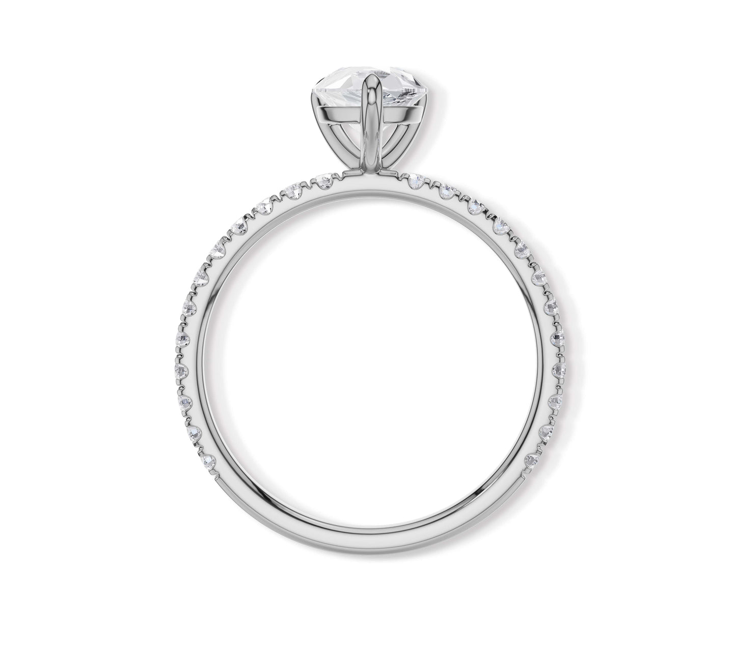 Classic pear-cut white gold engagement ring
