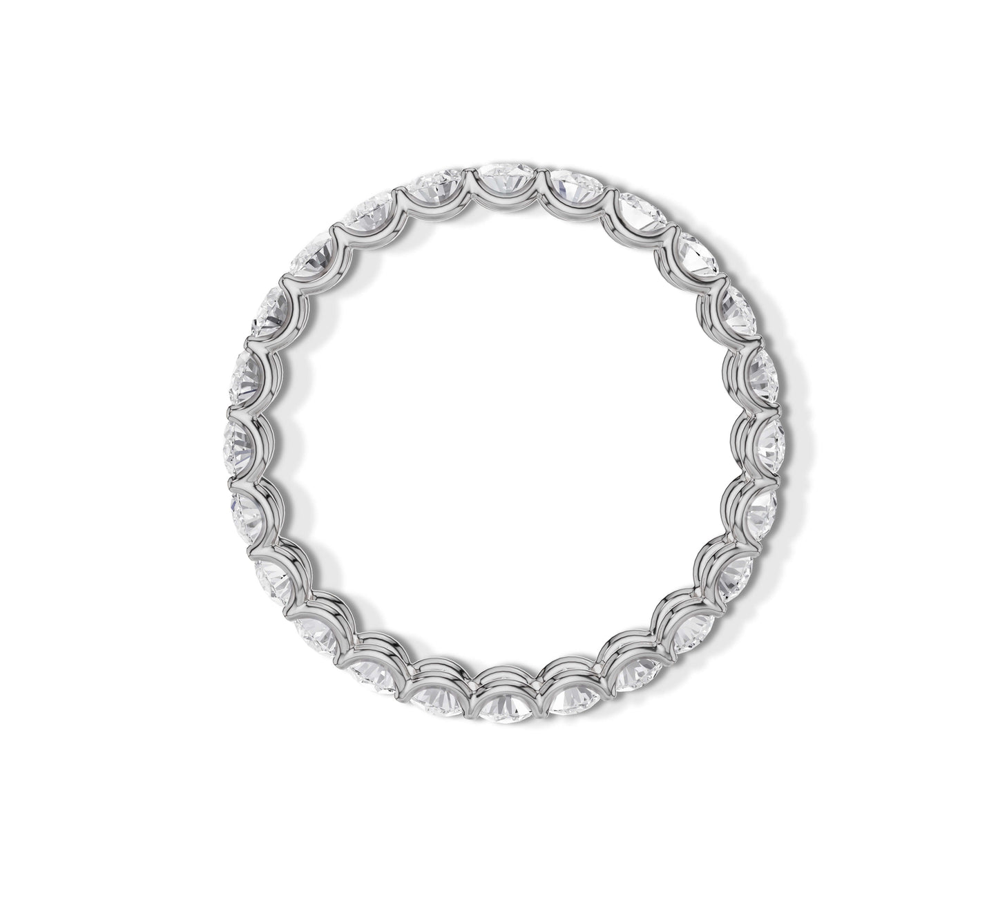 18K Yellow Gold Oval Cut Diamond Eternity Band Ring