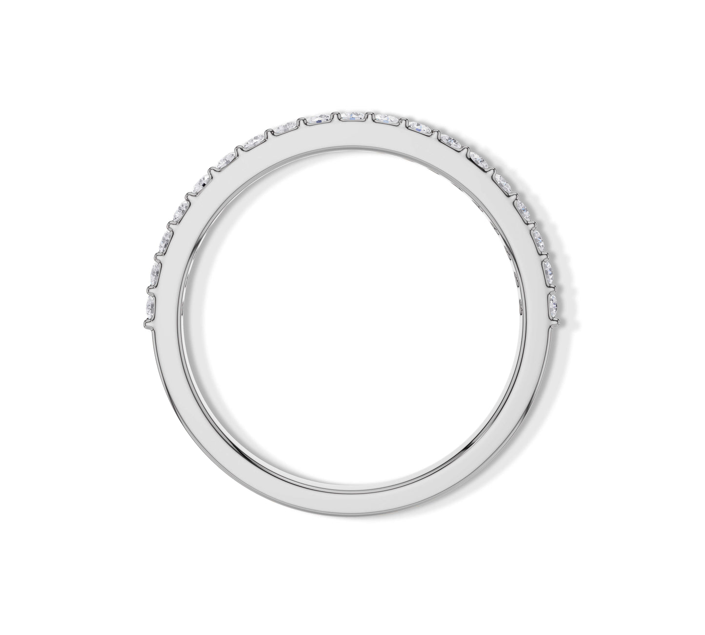 White gold stackable band for women