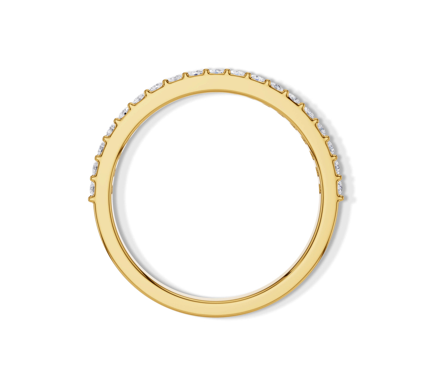 Classic yellow gold diamond band