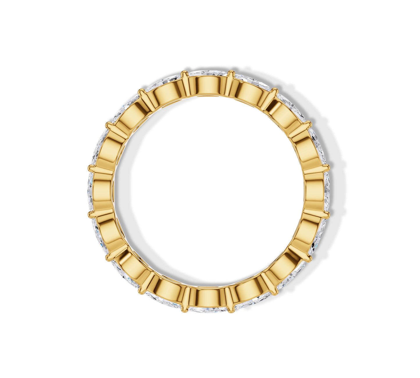 Yellow gold round diamond band