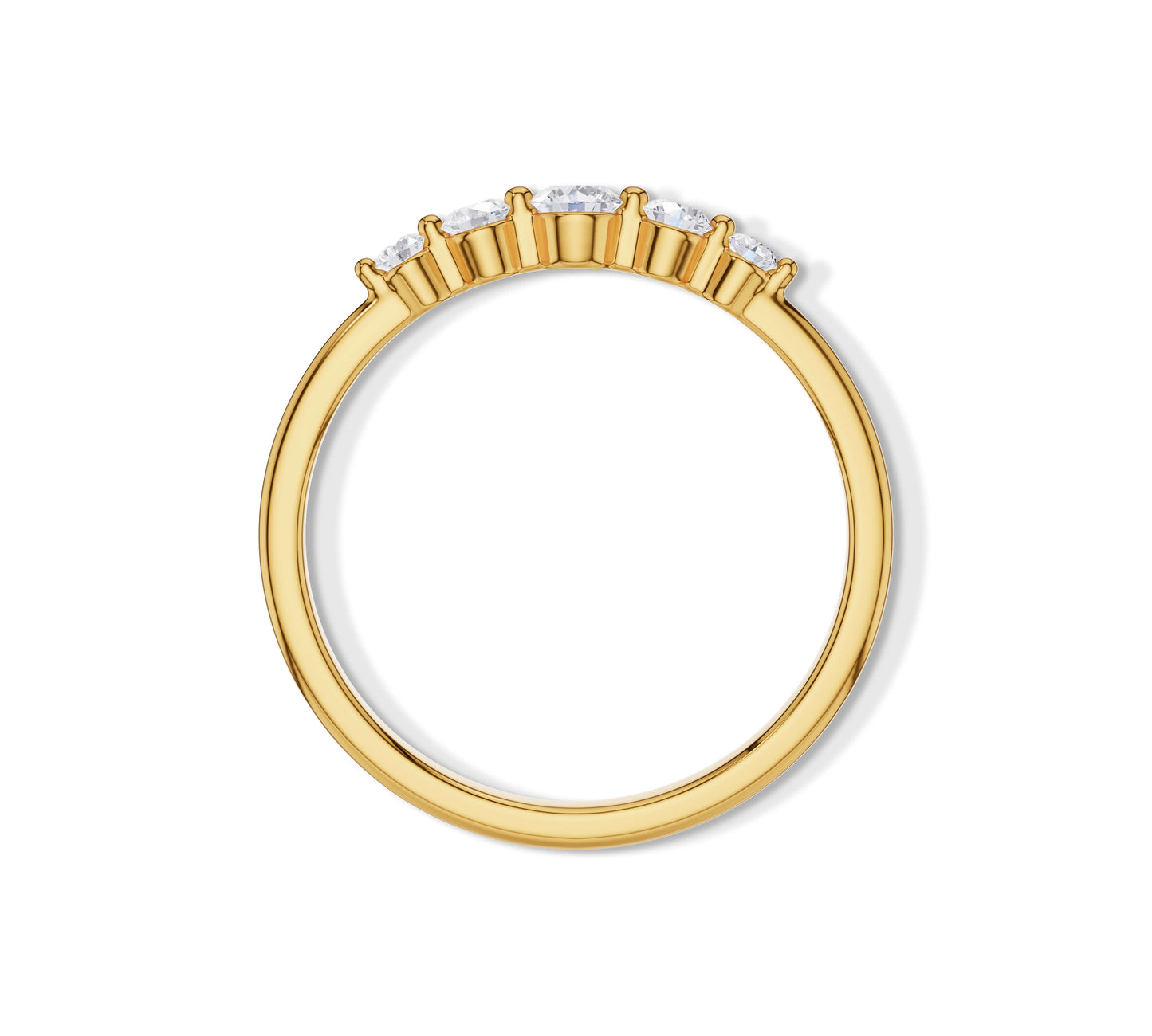 Elegant five stone white gold ring with center lab diamond