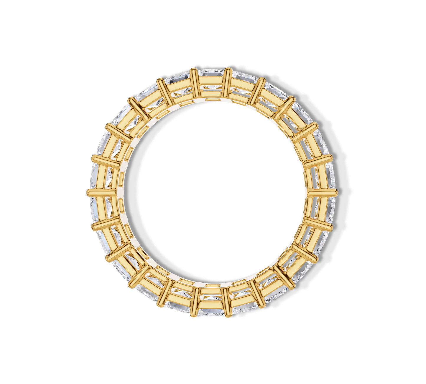 Emerald cut full eternity band close-up