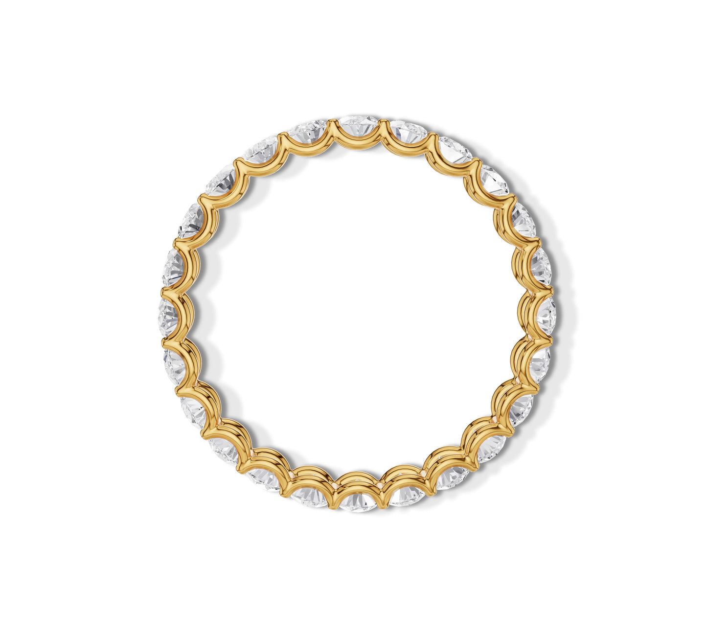 Yellow gold oval diamond wedding band