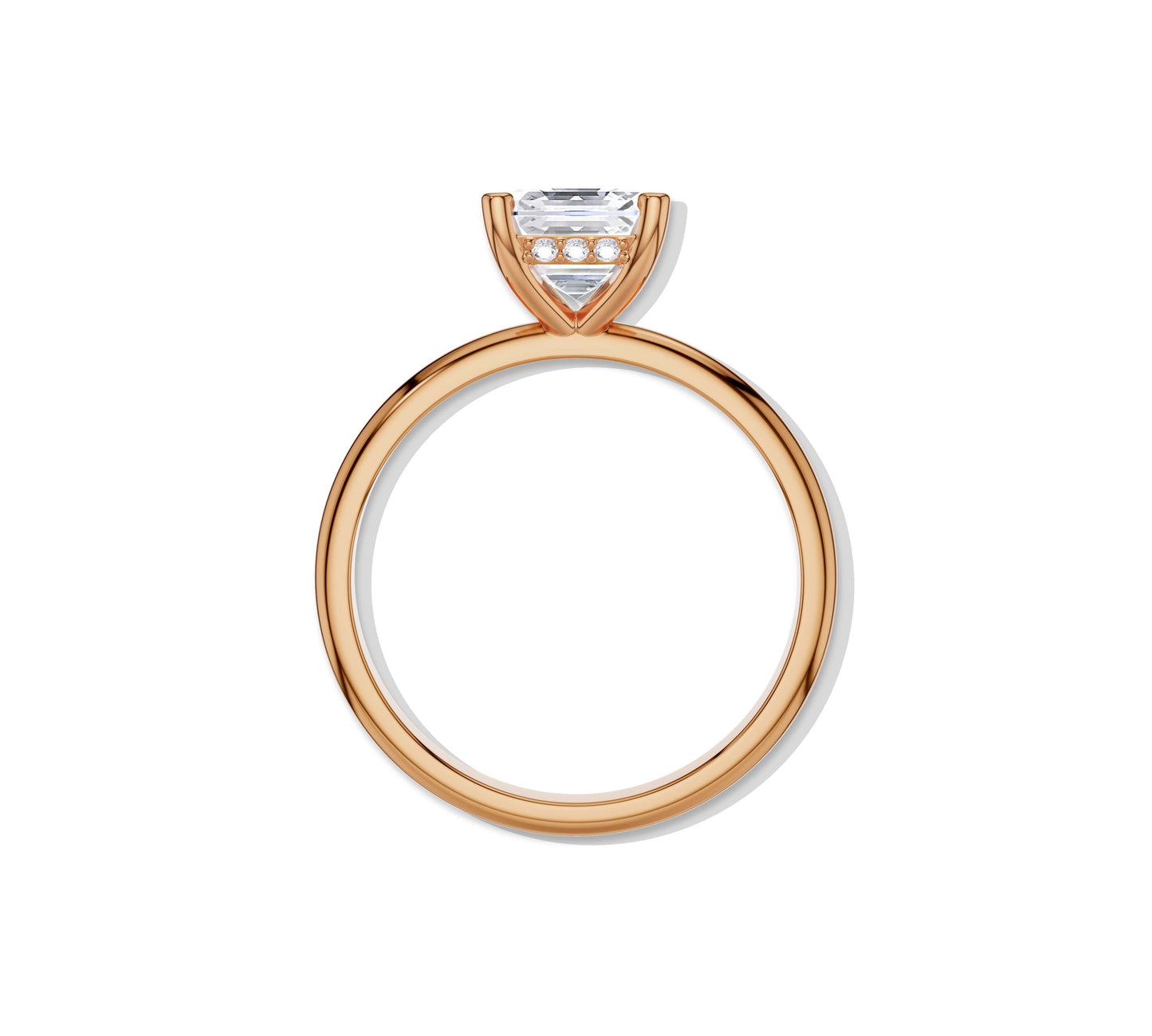 gold hidden halo engagement ring