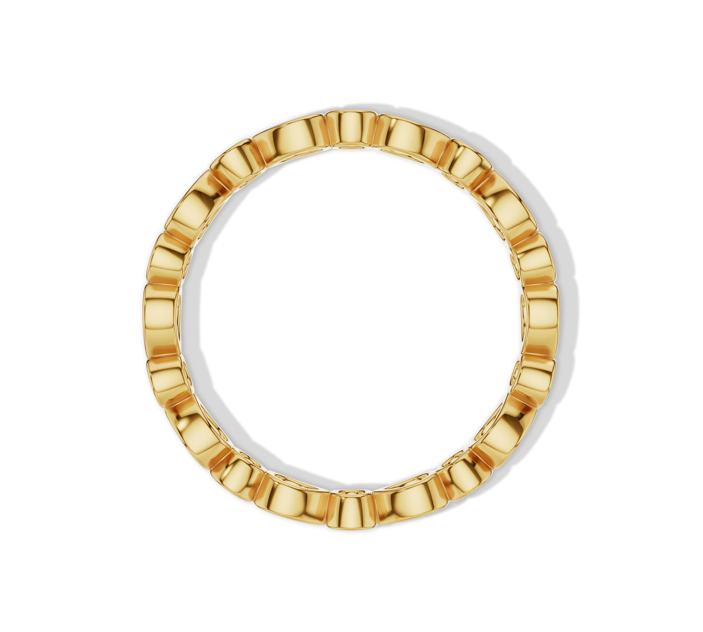 Delicate bezel set full eternity ring in yellow gold