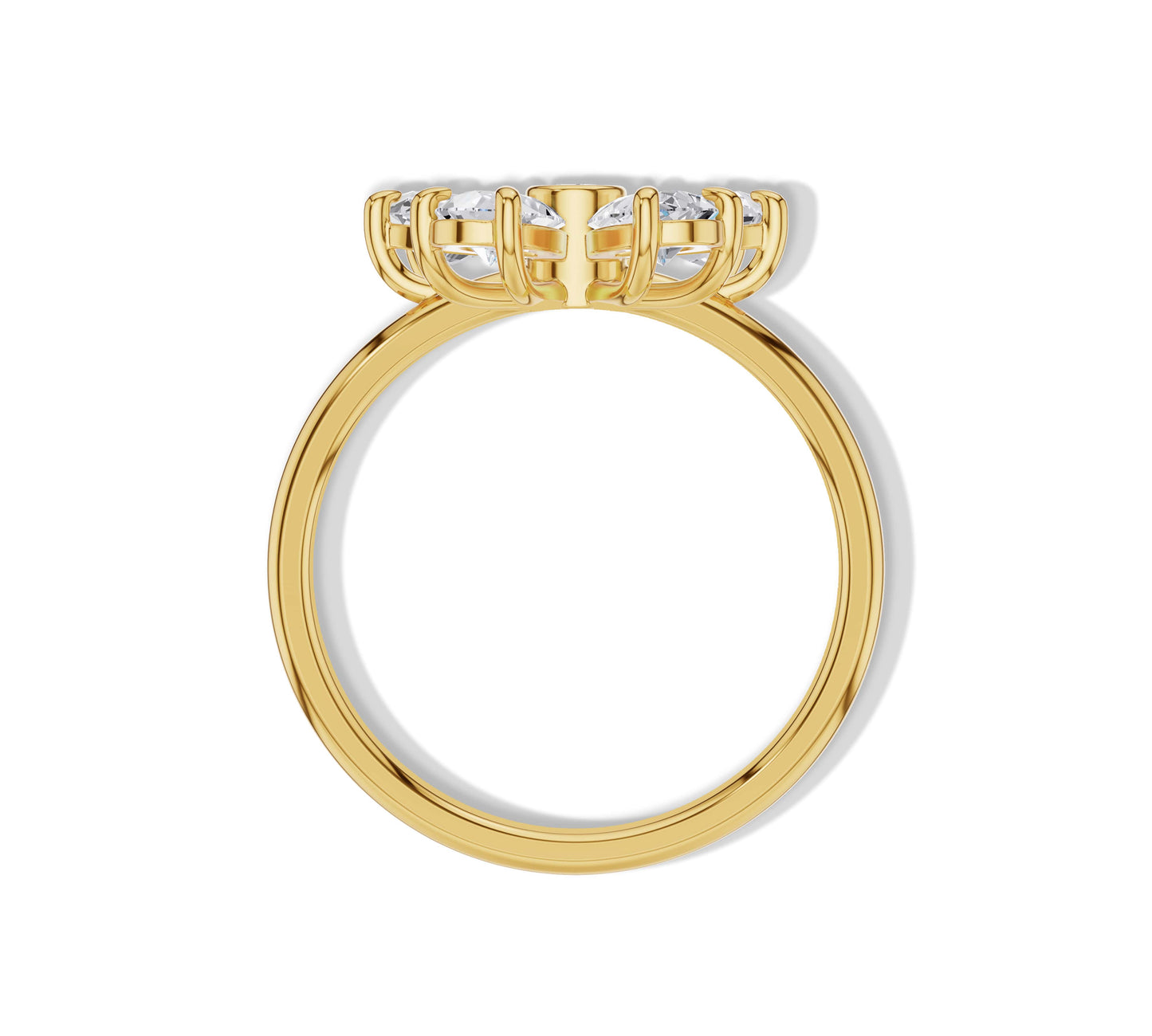 Petal design diamond cocktail ring