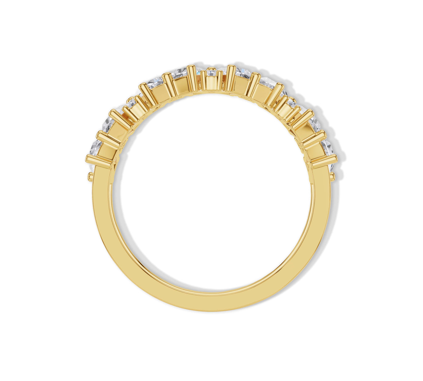 Contemporary diamond band in yellow gold