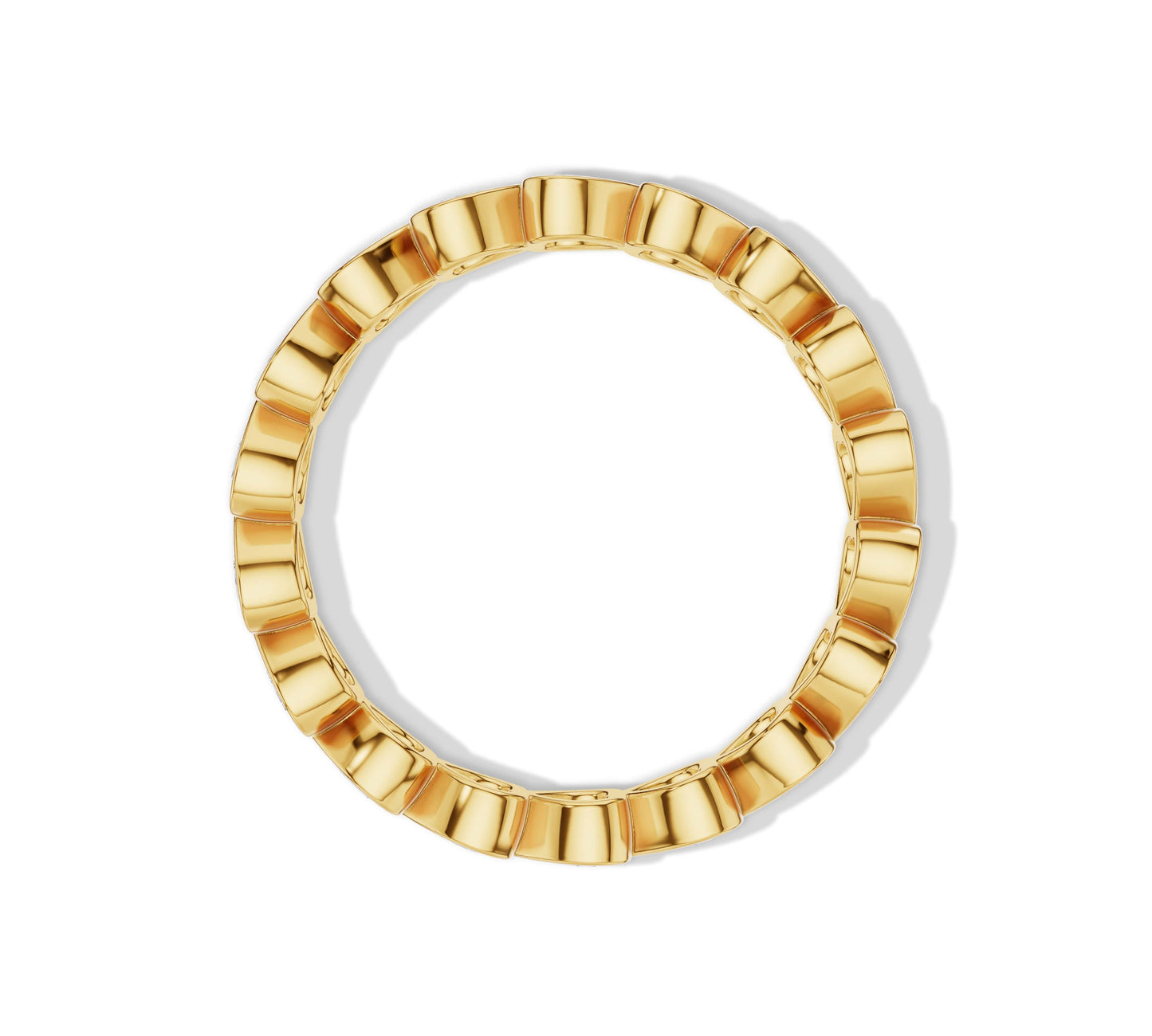 Classic diamond eternity wedding band in yellow gold