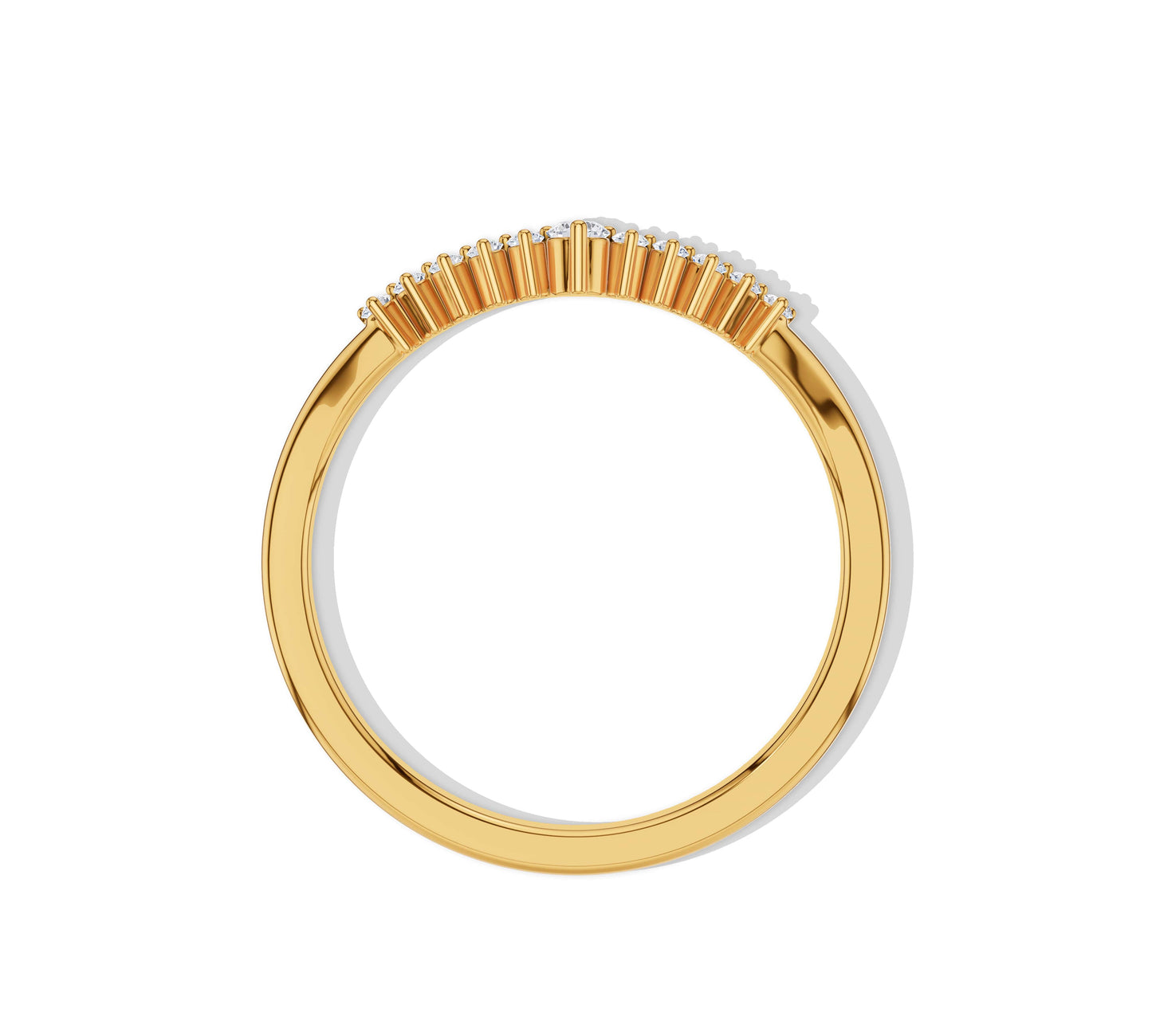 14k yellow gold curved wedding band