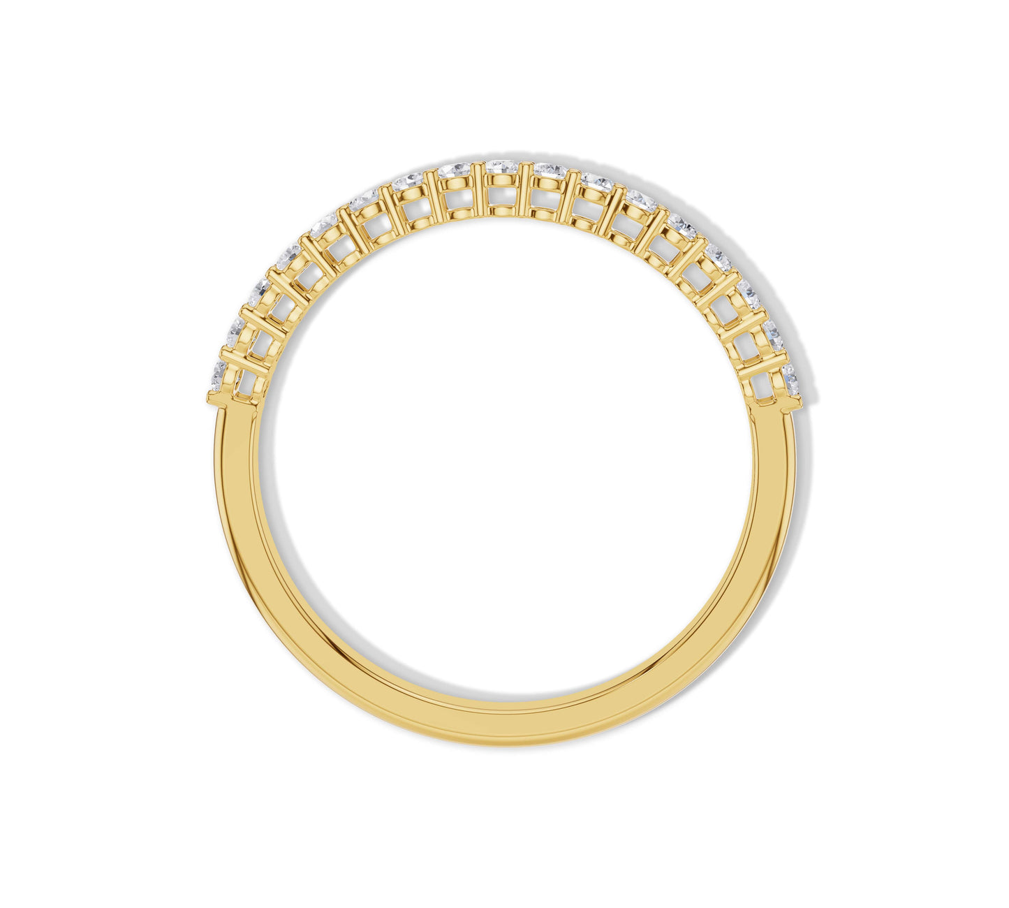 Delicate diamond stacking ring in yellow gold
