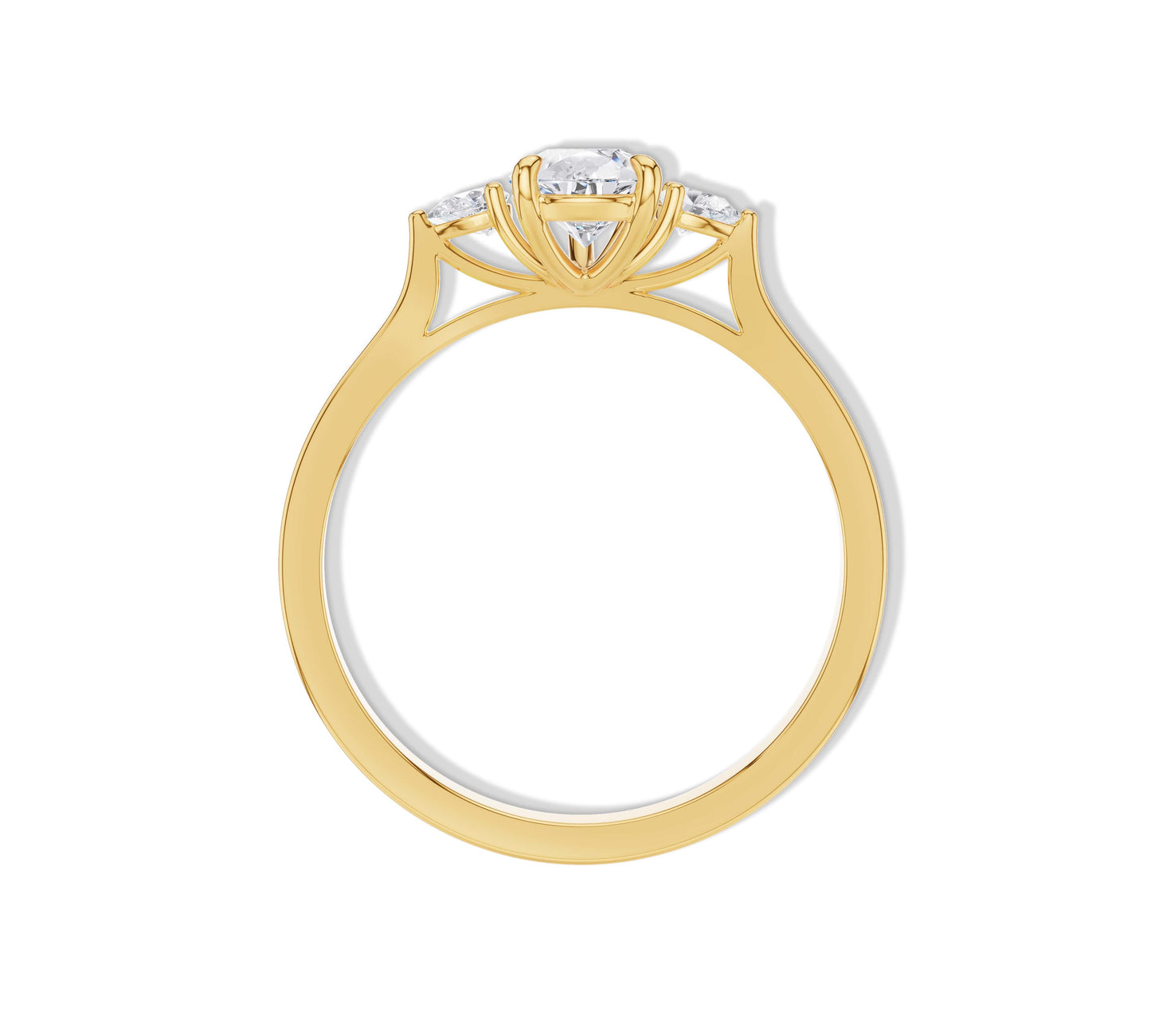 Pear Cut Moissanite 3 Stone Ring