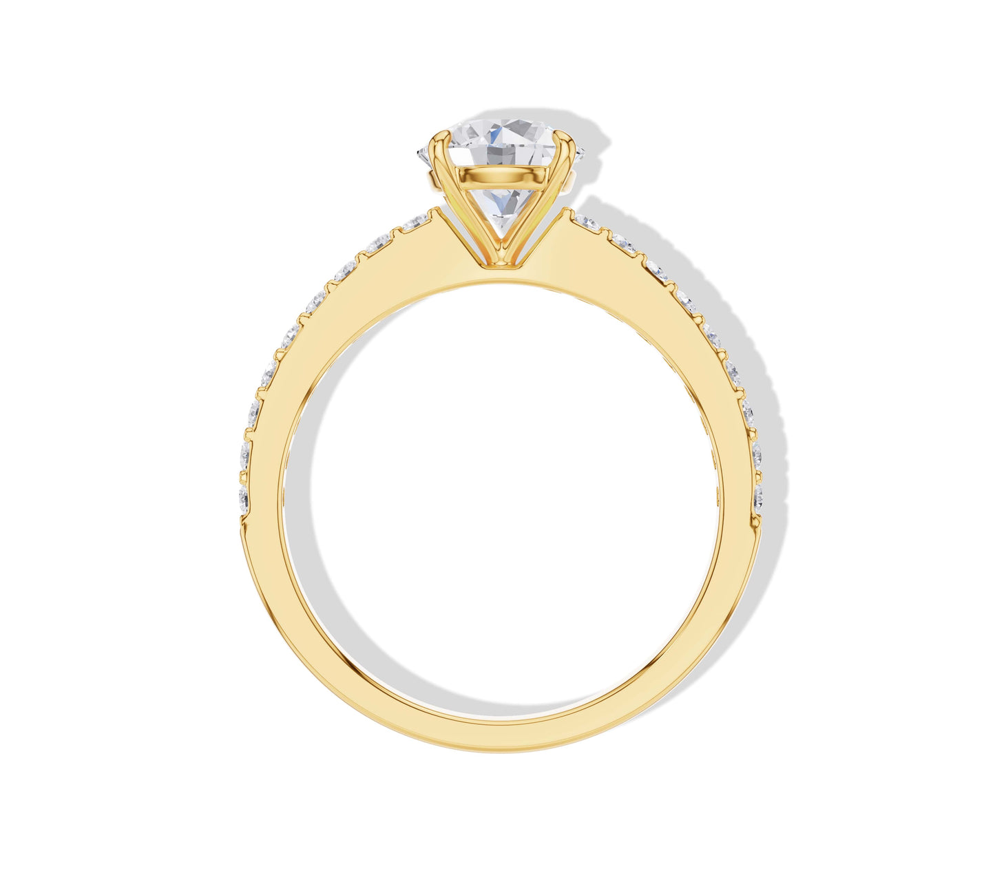 lab grown diamond ring yellow gold