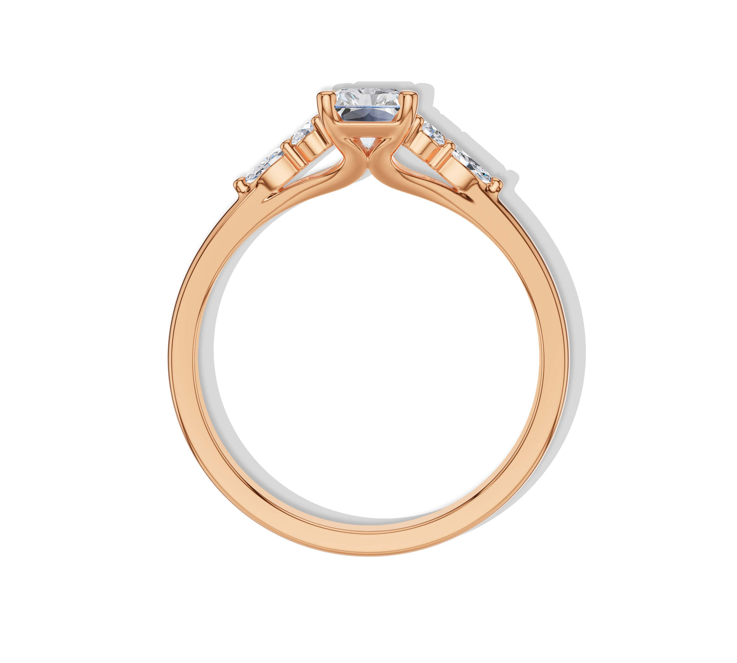 Radiant rose gold engagement ring with elegance