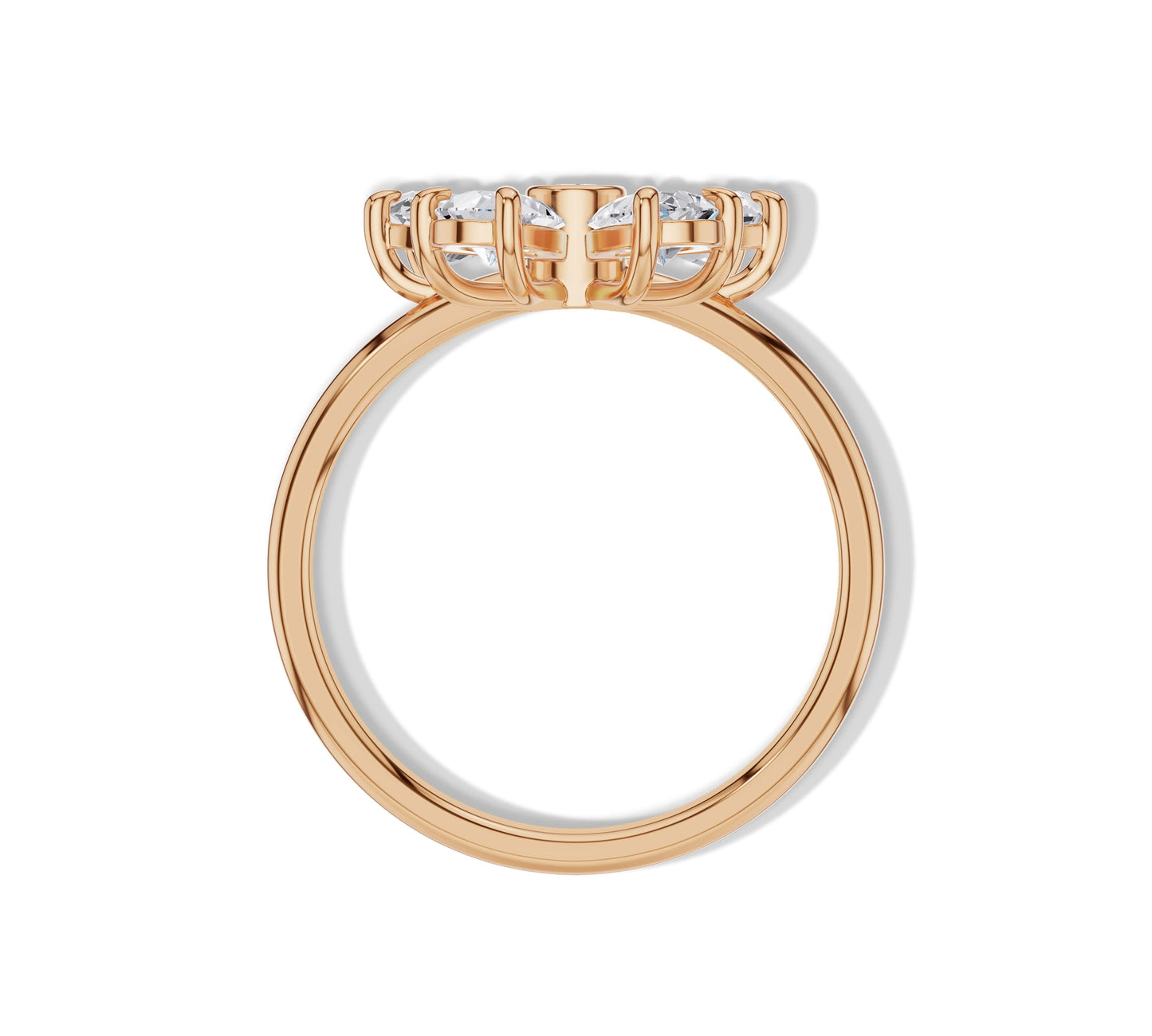 Pear shaped diamond floral ring design
